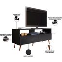Ver imagem 5 de Rack para Sala de Estar Serena com Painel para Tv Gaby M05 Preto - Inoviza