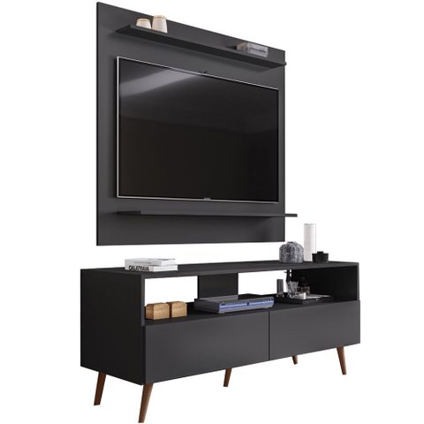 Rack para Sala de Estar Serena com Painel para Tv Gaby M05 Preto - Inoviza