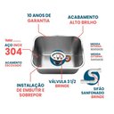 Ver imagem 2 de Cuba American Steel Industrial Funda 60x50x30 50 L Inox 304