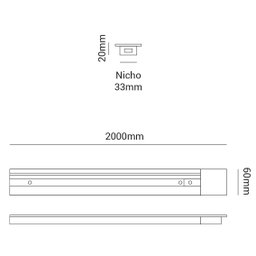 Trilho Eletrificado Embutir 2 metro preto ou branco Opus - 6