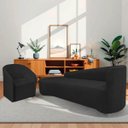 Ver imagem 1 de Kit Sofá Curvo França 220cm L.e e Poltrona Luiza Max Conforto, Elegância e Design Moderno Bouclé