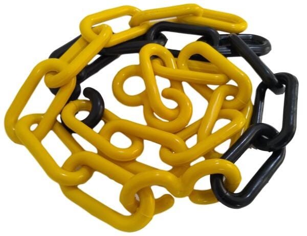 Corrente Plastica Chuva Isolamento 25 Mt Tam P Preta/Amarela