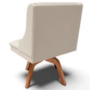 Ver imagem 6 de Kit 3 Cadeiras Decorativas Sala de Jantar Base Giratória de Madeira Firenze PU Bege/Natural G19 - Gr