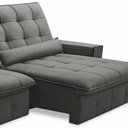 Ver imagem 6 de Sofá Retrátil Reclinável para Sala 4 Lugares 290cm Curie F04 Veludo Cinza Escuro - Lyam Decor