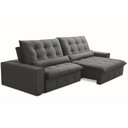Ver imagem 1 de Sofá Retrátil Reclinável para Sala 4 Lugares 290cm Curie F04 Veludo Cinza Escuro - Lyam Decor