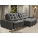 Ver imagem 2 de Sofá Retrátil Reclinável para Sala 4 Lugares 290cm Curie F04 Veludo Cinza Escuro - Lyam Decor