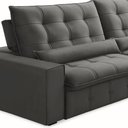 Ver imagem 5 de Sofá Retrátil Reclinável para Sala 4 Lugares 290cm Curie F04 Veludo Cinza Escuro - Lyam Decor
