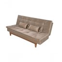 Ver imagem 2 de Sofá Cama Versátil 3 Lugares Império Reclinável Pés Madeira Espuma D33 Suede Chocolate 377
