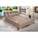 Ver imagem 1 de Sofá Cama Versátil 3 Lugares Império Reclinável Pés Madeira Espuma D33 Suede Chocolate 377
