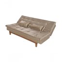 Ver imagem 3 de Sofá Cama Versátil 3 Lugares Império Reclinável Pés Madeira Espuma D33 Suede Chocolate 377