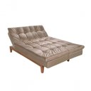 Ver imagem 4 de Sofá Cama Versátil 3 Lugares Império Reclinável Pés Madeira Espuma D33 Suede Chocolate 377