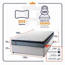 Ver imagem 2 de Conjunto Box Baú Casal Chicago Branco 138x188x64 Espuma D33