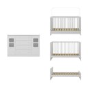Ver mais imagens de Berço 3 em 1 para Colchão 130x60cm com Cômoda 2 Portas 4 Gavetas Brisa Multimóveis Mp4747 Branco