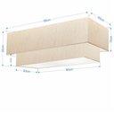 Ver imagem 2 de Plafon Duplo Retangular Vivare Md-3072 Cúpula em Tecido 99x40cm x 80x30cm - Bivolt - Linho Bege - Bi