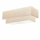Ver imagem 1 de Plafon Duplo Retangular Vivare Md-3072 Cúpula em Tecido 99x40cm x 80x30cm - Bivolt - Linho Bege - Bi