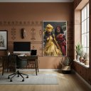 Ver imagem 1 de Quadro Decorativo Oxum e Iansã (oyá) - 70x50cm:moldura Branca