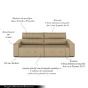 Ver imagem 3 de Sofá Retrátil 3 Lugares 244cm 2 Módulos Nero Couro Bege G52 - Gran Belo