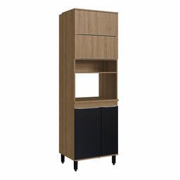 Módulo para Forno/Micro-ondas Cozinha Paola 68cm 02 portas com pés PA8501P Delmarco Delmarco Mel/Pre - 3