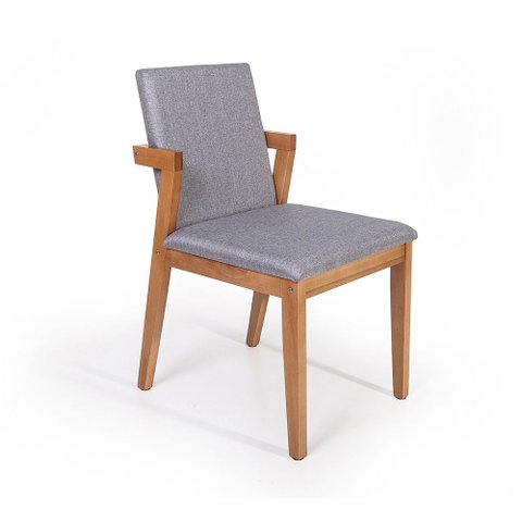 Cadeira de Jantar Estofada Luna - Cinza Escuro