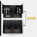 Ver imagem 2 de Armário Aéreo Multiuso 3 Portas 87x27x61 - Preto