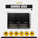 Ver imagem 3 de Armário Aéreo Multiuso 3 Portas 87x27x61 - Preto