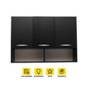 Ver imagem 4 de Armário Aéreo Multiuso 3 Portas 87x27x61 - Preto