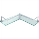 Ver imagem 1 de Porta Shampoo De Canto em L Cromado Com Base De Vidro