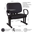 Ver imagem 6 de Cadeira Universitaria Plus Size Fixa Prancheta 250kg