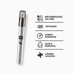 Caneta Depiladora Aparadora Facial Elétrico Portátil Branco - 3