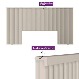 Cabeceira Casal Queen Laranjeiras 240cm Cor Off White Linea Brasil - 3