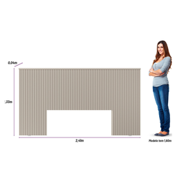 Cabeceira Casal Queen Laranjeiras 240cm Cor Off White Linea Brasil - 5