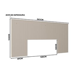 Cabeceira Casal Queen Laranjeiras 240cm Cor Off White Linea Brasil - 4