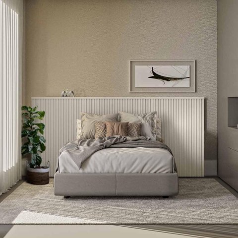 Cabeceira Casal Queen Laranjeiras 240cm Cor Off White Linea Brasil