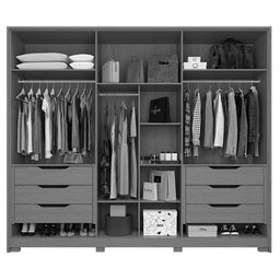 Guarda Roupa New Guarapari com 6 Portas e 6 Gavetas Móveis Rimo Jequitibá/off White - 2
