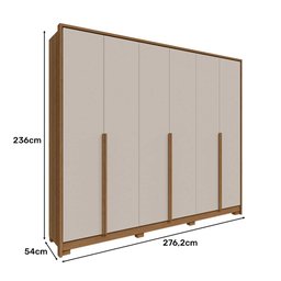 Guarda Roupa New Guarapari com 6 Portas e 6 Gavetas Móveis Rimo Jequitibá/off White - 7