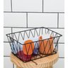 CESTO ARAMADO PRETO COM FORRO BRANCO PEQUENO:Preto/Branco - 2
