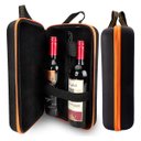 Ver imagem 1 de Maleta Porta Vinho Para Duas Garrafas em EVA Premium Com Abridor - Preta Genuinos Maleta para transp