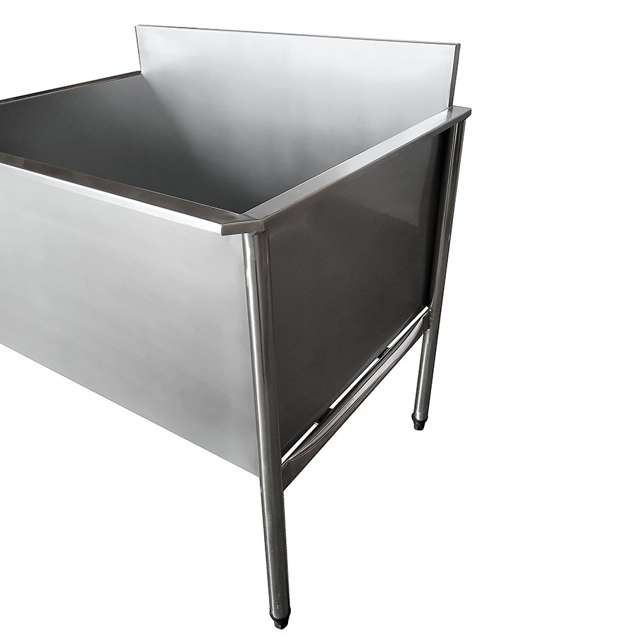 Tanque Aço Inox Com Espelho E Uma Cuba 112x51x45cm - 120x55x90cm - Brascool - 2