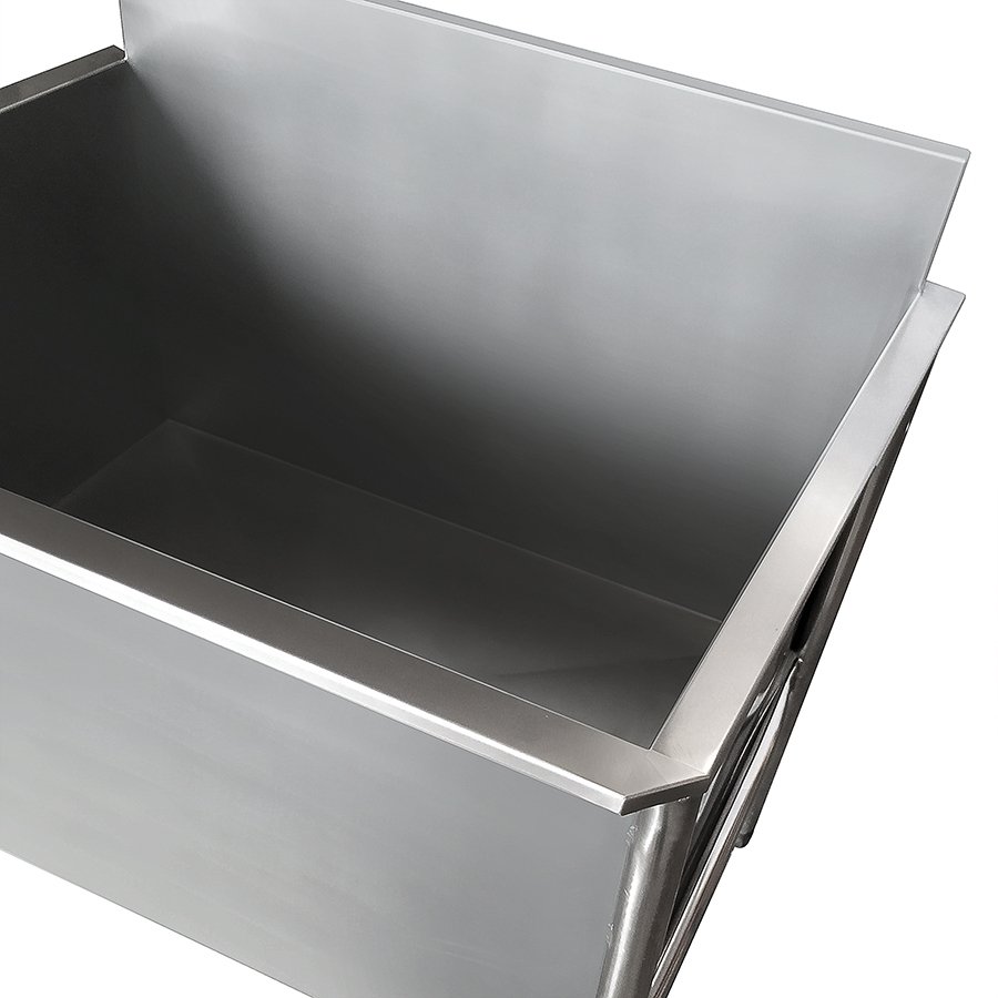 Tanque Aço Inox Com Espelho E Uma Cuba 112x51x45cm - 120x55x90cm - Brascool - 3