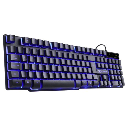 TECLADO GAMER HYDRA 107 TECLAS + 12 MULTIMÍDIA COM LED AZUL SENSACAO TECLA MECANICA - GT700