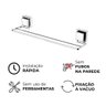 Toalheiro Duplo Prata Cromado Fixação por Ventosa 45cm Future - 6