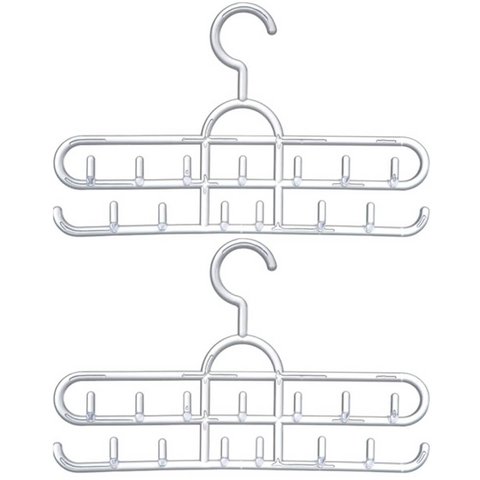 Kit 2 Cabides para Cintos Suportes Organizadores Lenços Colares 13 Ganchos Cristal Cinquetti