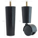 Ver imagem 3 de 5 Pés para Móveis Cama Box Casal Pé Palito 2 Rodízio Tabaco