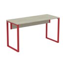 Ver imagem 1 de Mesa Escritório P25 Tub Pandin 134 Cm (larg) Tampo Mdp Nogueira Casablanca Pé Aço Tubular