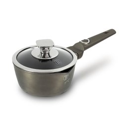 Panela Antiaderente Tripla Camada de Mármore Tampa Vidro 16cm 1,2l Berlinger Haus Fogão Indução Cook - 1