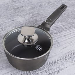 Panela Antiaderente Tripla Camada de Mármore Tampa Vidro 16cm 1,2l Berlinger Haus Fogão Indução Cook - 7