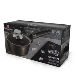 Panela Antiaderente Tripla Camada de Mármore Tampa Vidro 16cm 1,2l Berlinger Haus Fogão Indução Cook - 6