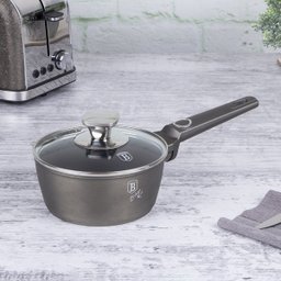 Panela Antiaderente Tripla Camada de Mármore Tampa Vidro 16cm 1,2l Berlinger Haus Fogão Indução Cook - 2