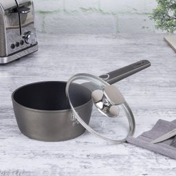 Panela Antiaderente Tripla Camada de Mármore Tampa Vidro 16cm 1,2l Berlinger Haus Fogão Indução Cook - 8