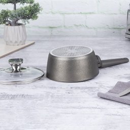 Panela Antiaderente Tripla Camada de Mármore Tampa Vidro 16cm 1,2l Berlinger Haus Fogão Indução Cook - 9
